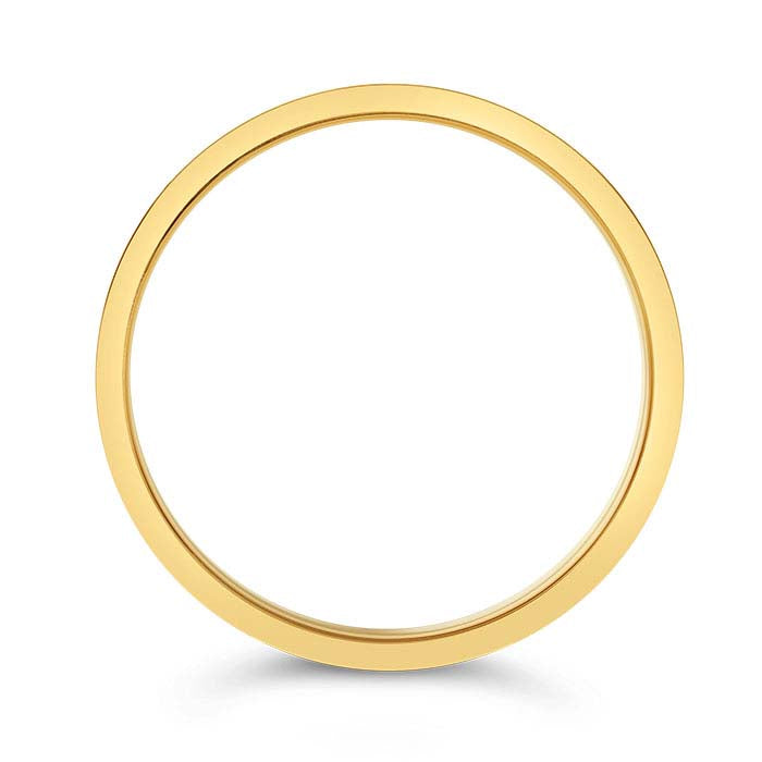 Nordt 14K Yellow Gold Flat Comfort Fit Lightweight Wedding Band