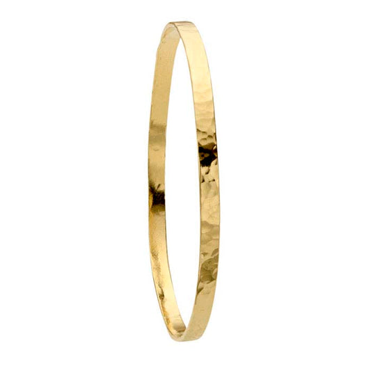 Pulsera rígida martillada chapada en oro amarillo 12/20