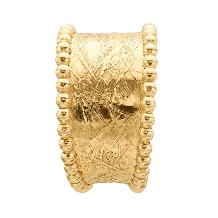 12/20 Yellow Gold-Filled Beaded Edge Textured Band