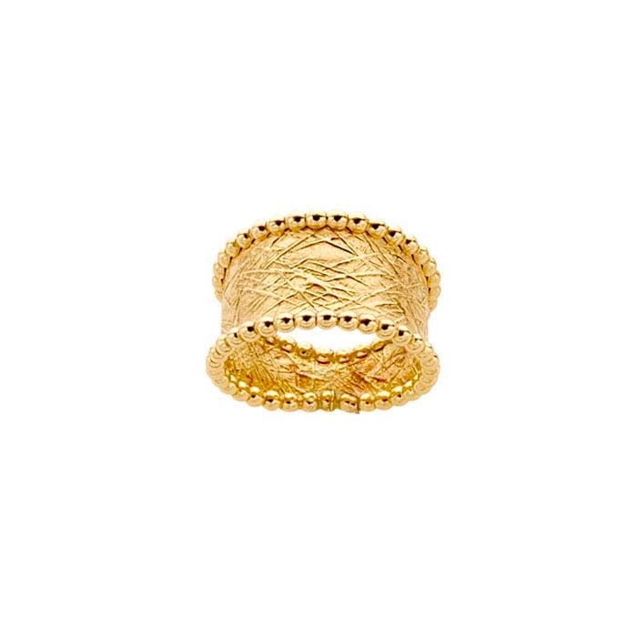12/20 Yellow Gold-Filled Beaded Edge Textured Band
