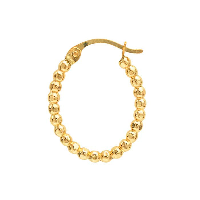 أقراط حلق بيضاوية من الخرز المقطّع مطلية بالذهب الأصفر 12/20