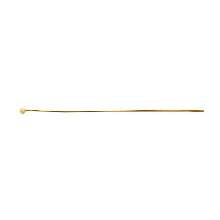 14/20 Yellow Gold-Filled Ball Head Pin, 0.40mm, 1/2-Hard