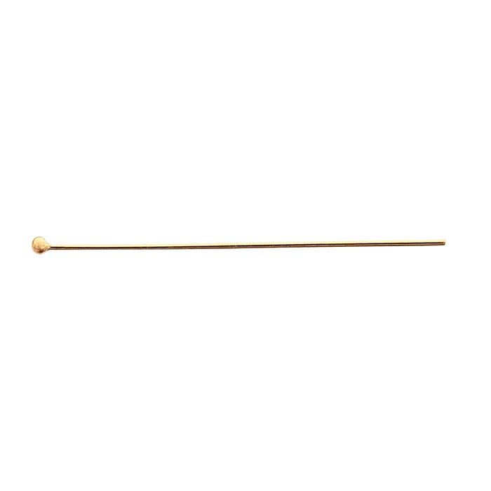 14/20 Yellow Gold-Filled Ball Head Pin, 0.40mm, 1/2-Hard