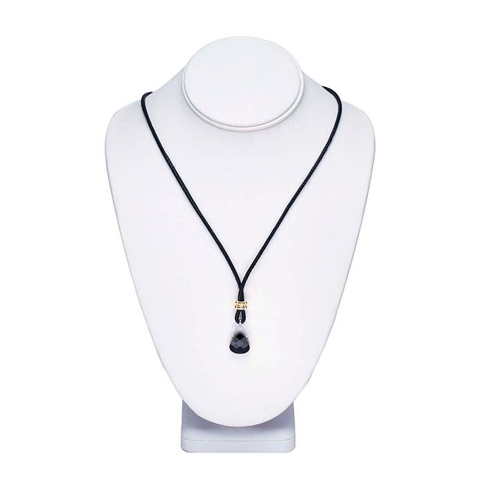 Черный круглый шнур из кожи наппа 2,5 мм, катушка 10 метров