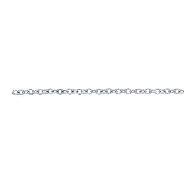 14K White Gold Oval Cable Chain