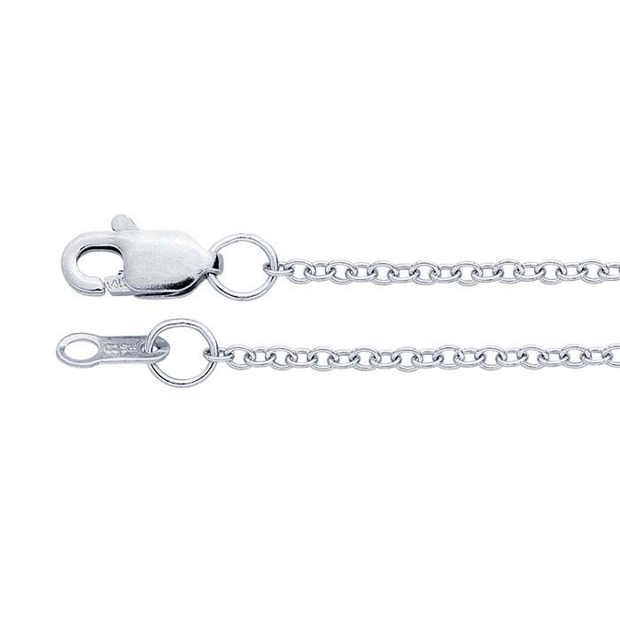 14K White Gold Oval Cable Chain