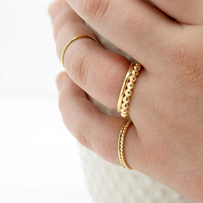 14/20 Yellow Gold-Filled Round Wire Stackable Ring