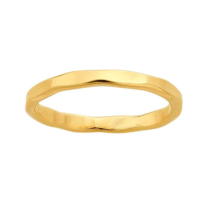 14/20 Yellow Gold-Filled Hammered Flat Wire Stackable Ring