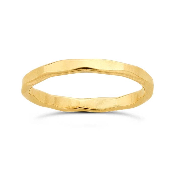 14/20 Yellow Gold-Filled Hammered Flat Wire Stackable Ring