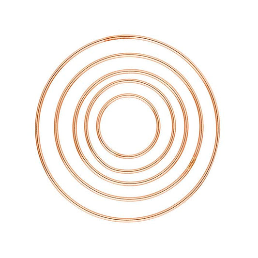 Ensemble de composants ronds concentriques lisses plaqué or rose 14/20