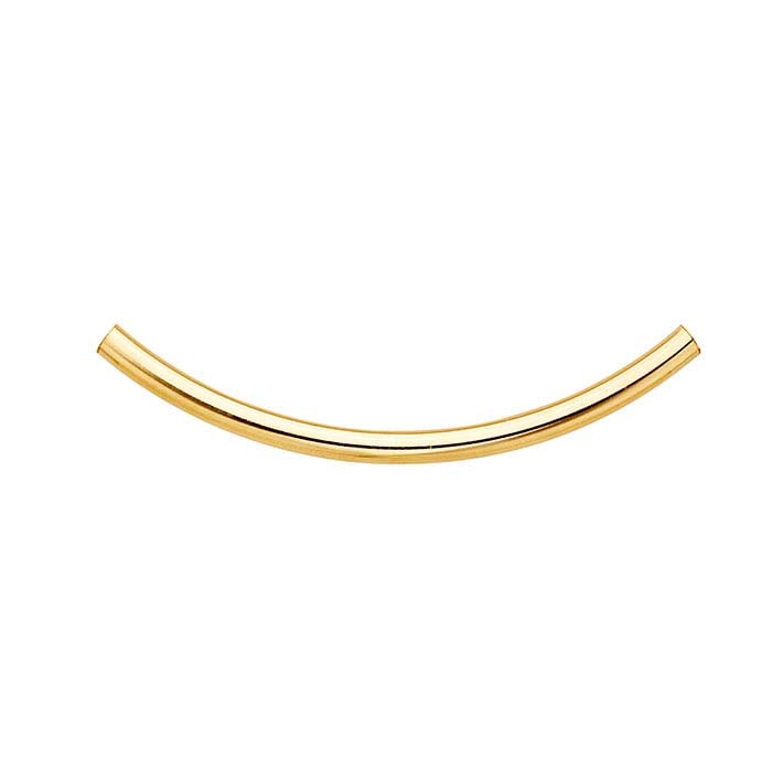 14/20 Yellow Gold-Filled 50 x Seamless Curved Tube Bead