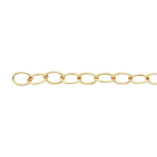 Bronze Yellow Gold-Plated Oval Cable Chain, 6.1 m. Spool