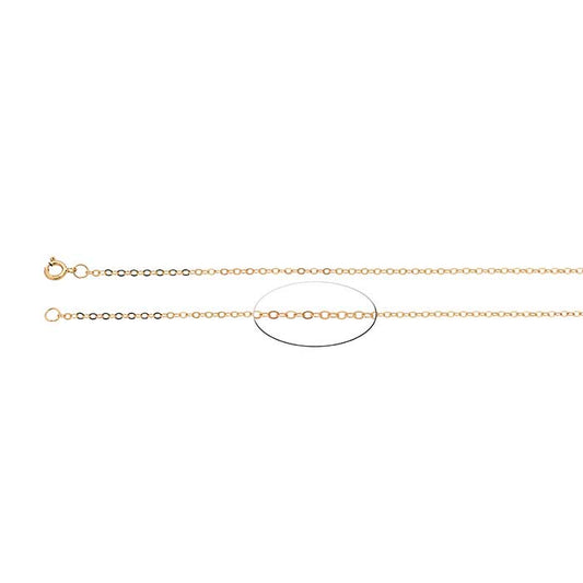 14K Yellow Gold Flat Oval Cable Chain