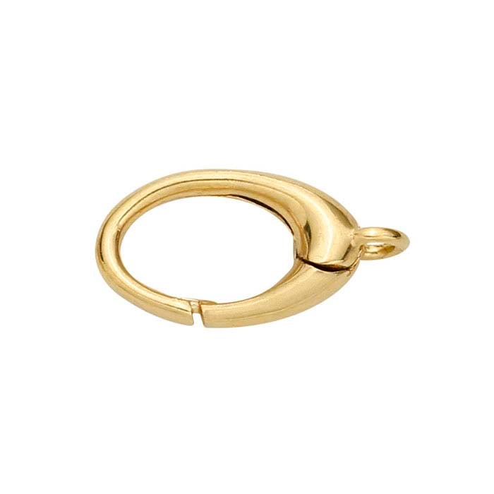 Yellow Gold 13 x Oval Push Clasp