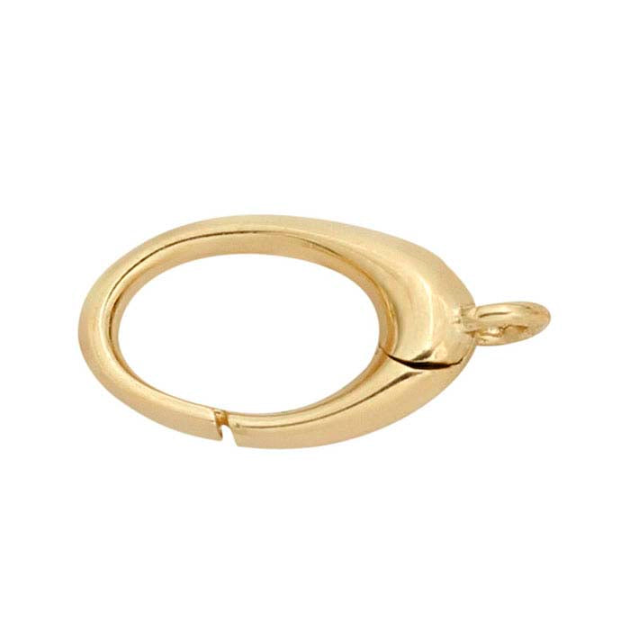 Yellow Gold 13 x Oval Push Clasp