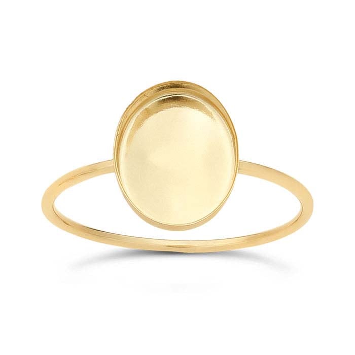 14/20 Yellow Gold-Filled Oval Cabochon Ring Mounting
