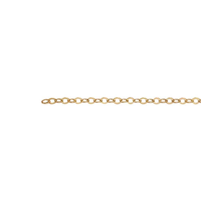 14/20 Yellow Gold-Filled Lightweight Flat Oval Cable Chain