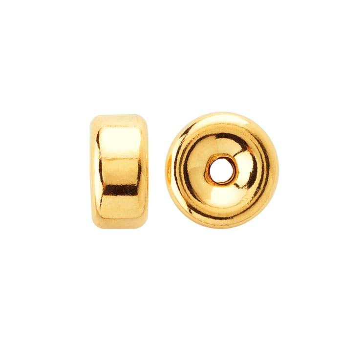 18K Yellow Gold Smooth Roundel Bead