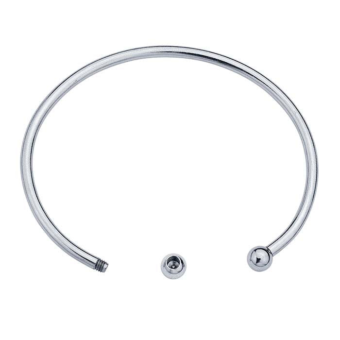 나사형 볼 끝이 있는 스테인리스 스틸 커프 팔찌