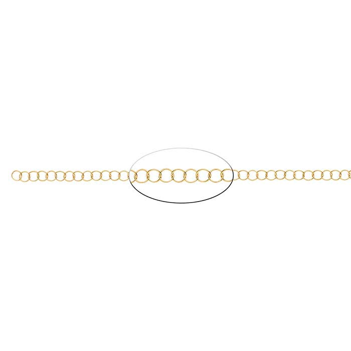 Catena a cavo rotonda in oro rosa 14/20 gold-filled, al piede