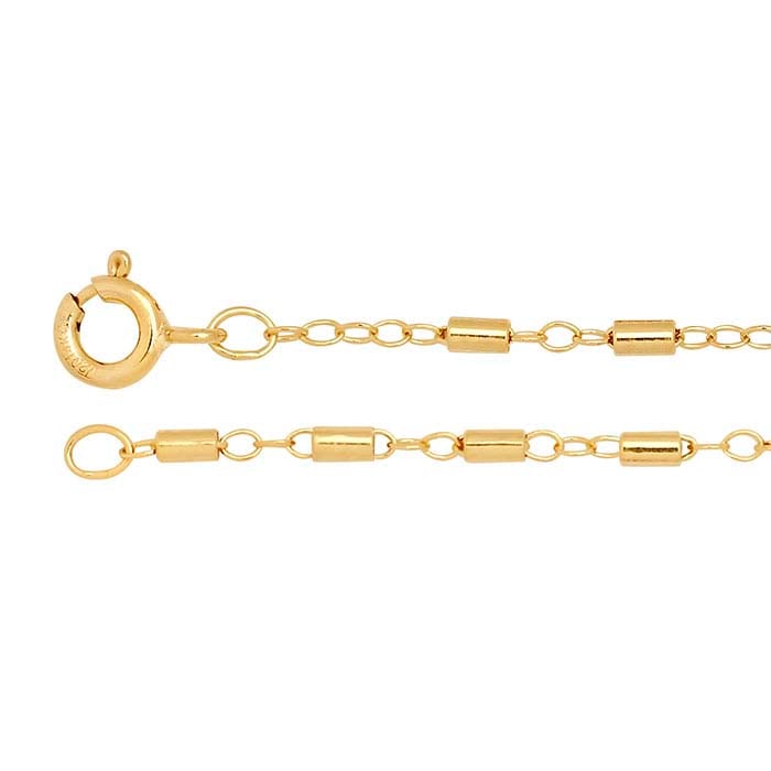 14/20 Yellow Gold-Filled Cable Chain with Tube Beads