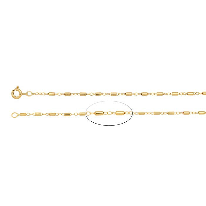 14/20 Yellow Gold-Filled Cable Chain with Tube Beads