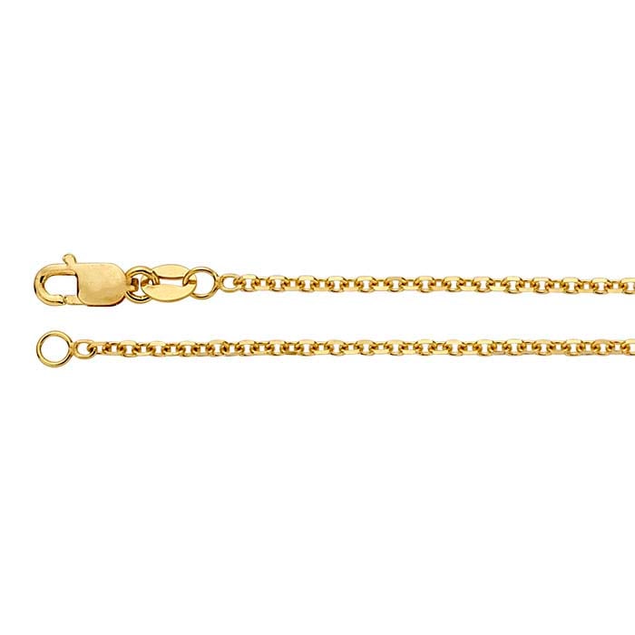 14K Yellow Gold Beveled Oval Cable Chain