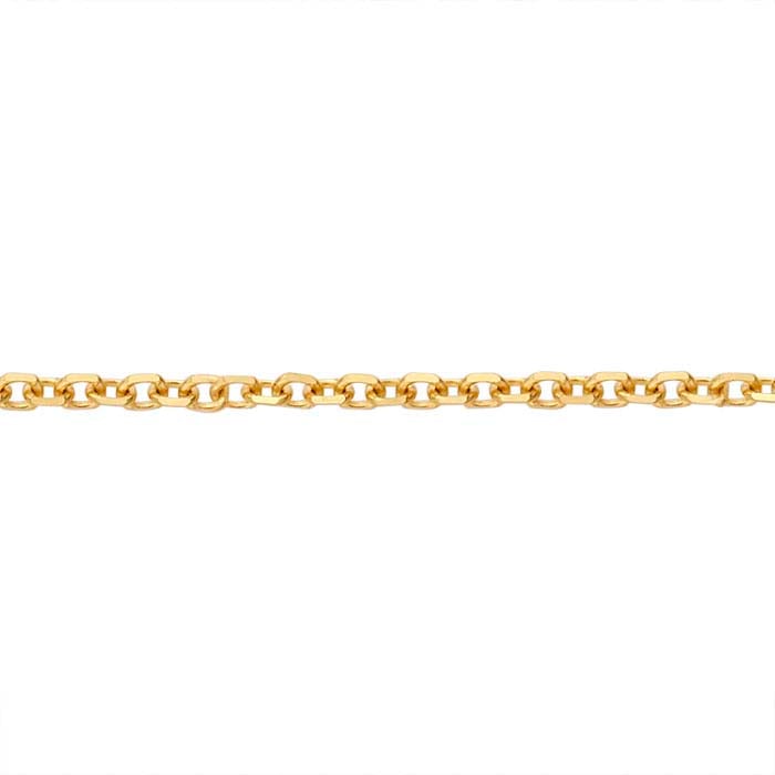 14K Yellow Gold Beveled Oval Cable Chain