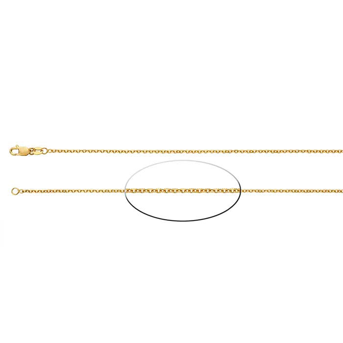14K Yellow Gold Beveled Oval Cable Chain
