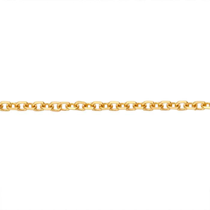 14K Yellow Gold Beveled Oval Cable Chain