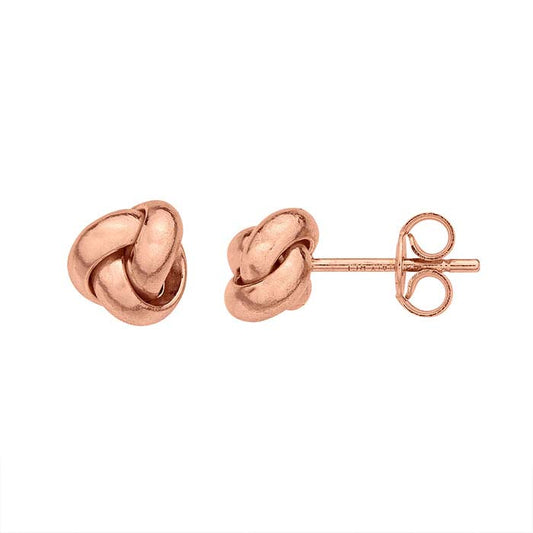 14K Rose Gold Knot Earrings