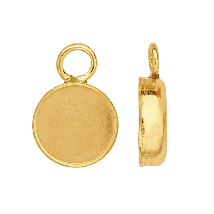 14/20 Yellow Gold-Filled Round Cabochon Component Mounting