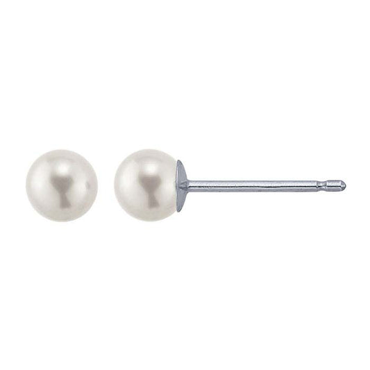 14K White Gold Pearl Post Earring Mounting