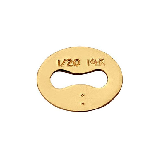 14/20 Yellow Gold-Filled 4.5 x Oval "1/20 14K" Tag, 0.25mm