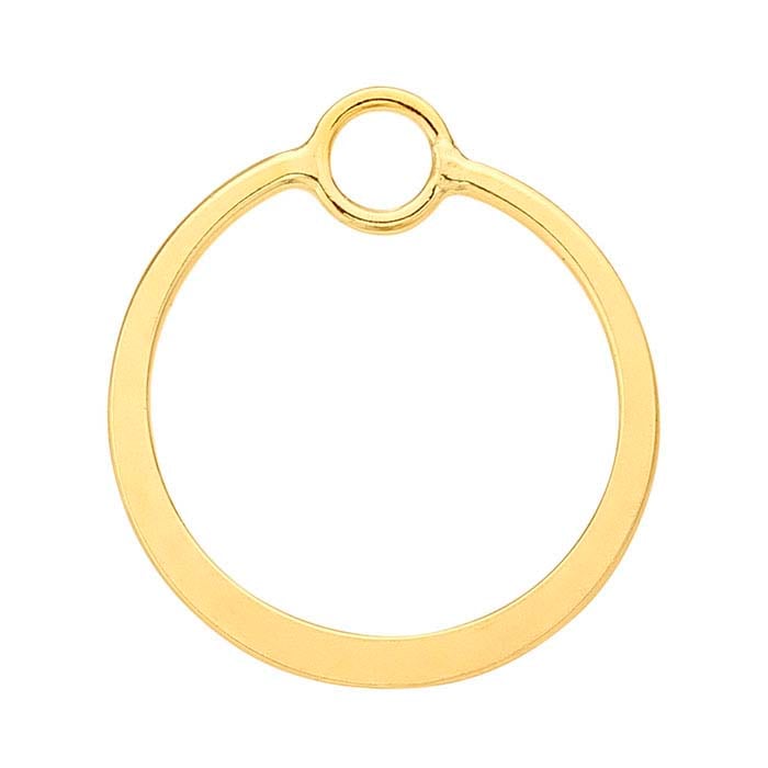 14/20 Yellow Gold-Filled Flattened Circle Components with Ring