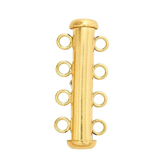14/20 Yellow Gold-Filled Tension Tube Slide Clasp, Multi-Strand