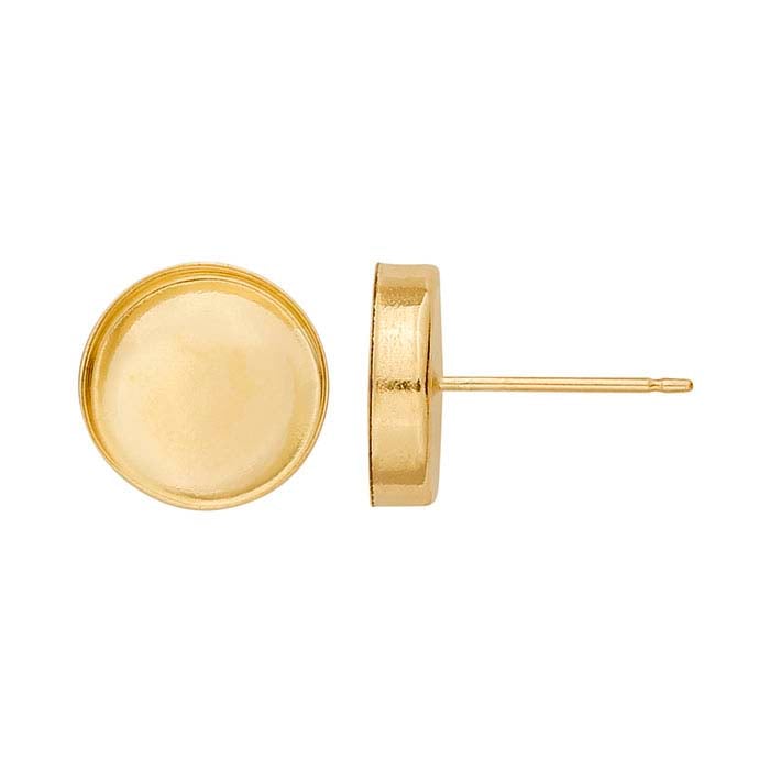 Round Cabochon Post Earring Mounting