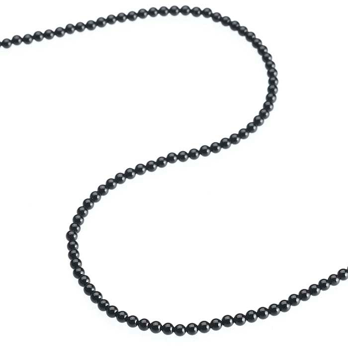 Filo di Perline Rotonde in Onice Nero 2mm