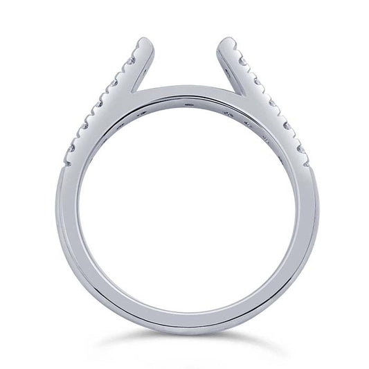 14K White Gold Semi-Mount Cathedral Ring Shank