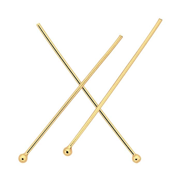 14/20 Yellow Gold-Filled Ball Head Pin, 0.64mm, 1/2-Hard