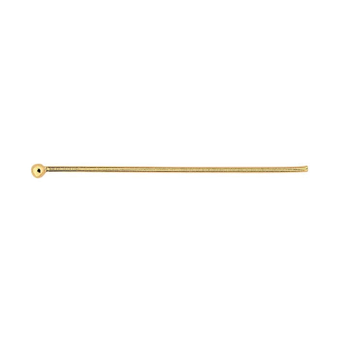 14/20 Yellow Gold-Filled Ball Head Pin, 0.64mm, 1/2-Hard