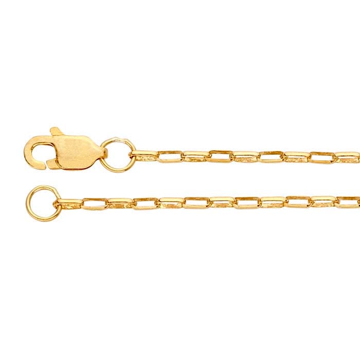 14K Yellow Gold Rectangular Rolo Chain