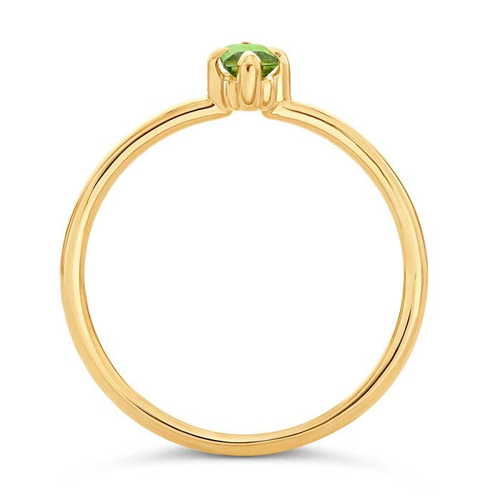 14K Gelbgold Baguette Peridot-Set Ring
