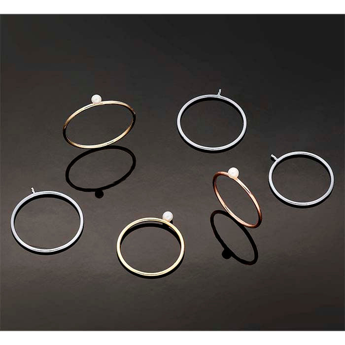 تركيب خاتم لؤلؤ مملوء بالذهب الأصفر عيار 14/20