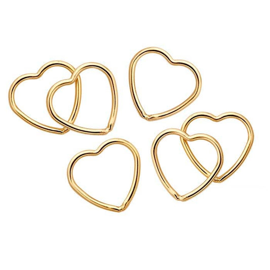 Composant cœur ouvert en or jaune 14/20 rempli