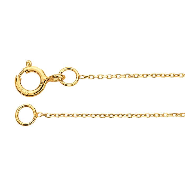 14K Yellow Gold Beveled Oval Cable Chain