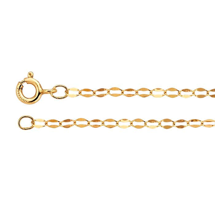 14/20 Yellow Gold-Filled Dapped Oval Cable Chain