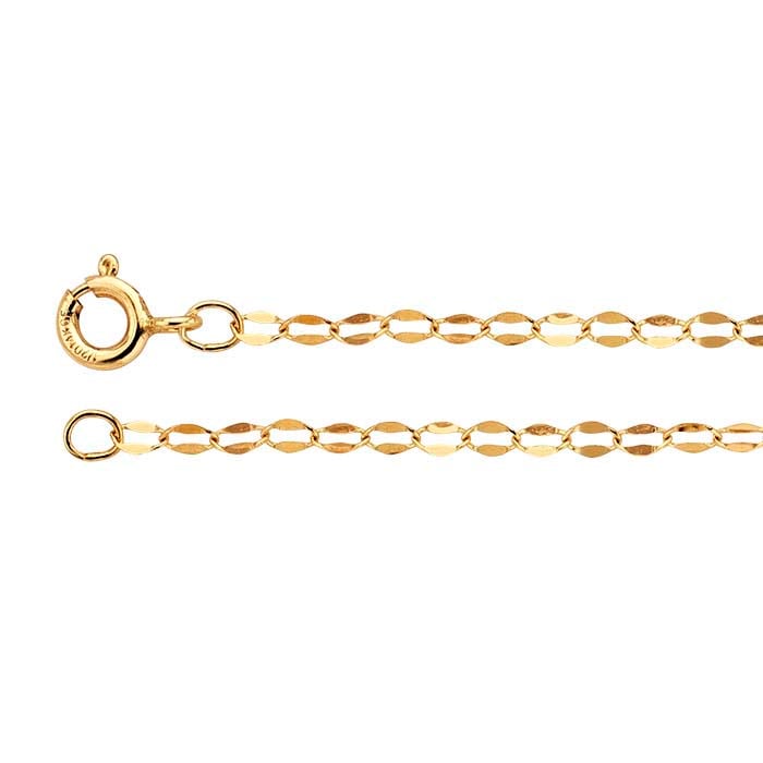 14/20 Yellow Gold-Filled Dapped Oval Cable Chain