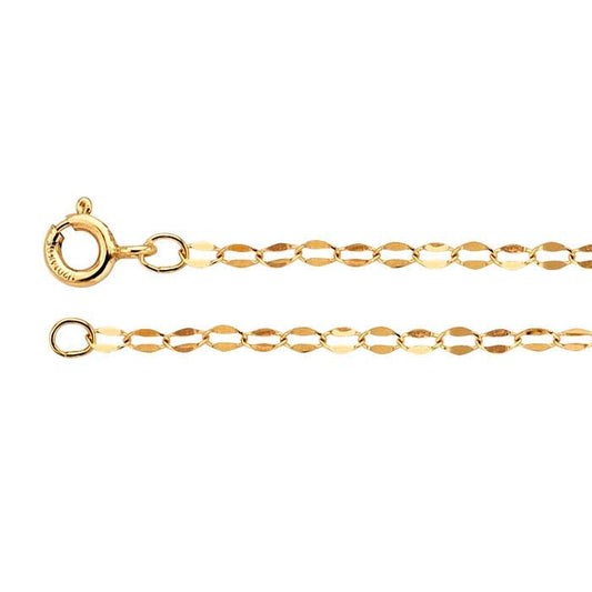 14/20 Yellow Gold-Filled Dapped Oval Cable Chain