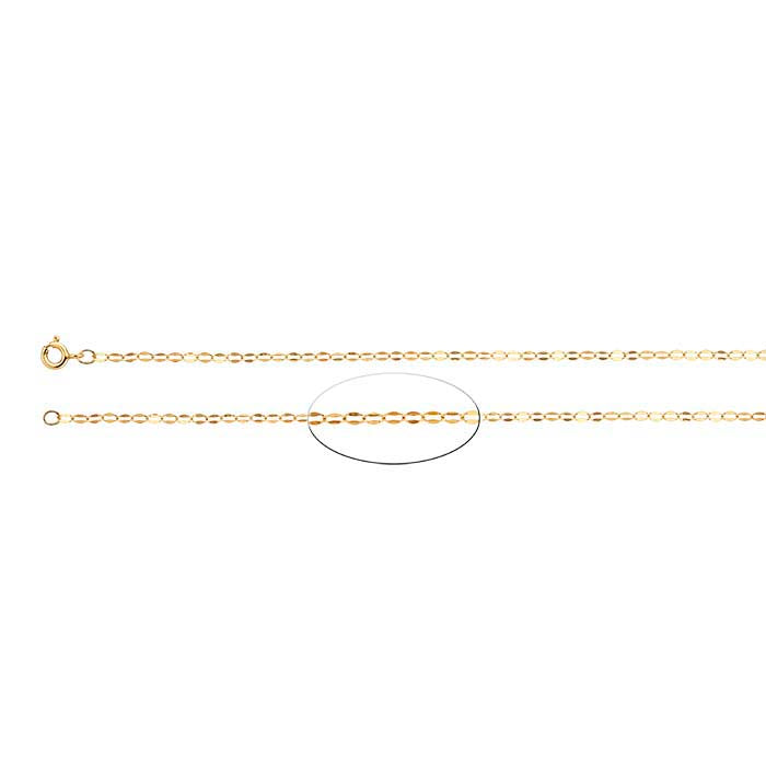 14/20 Yellow Gold-Filled Dapped Oval Cable Chain
